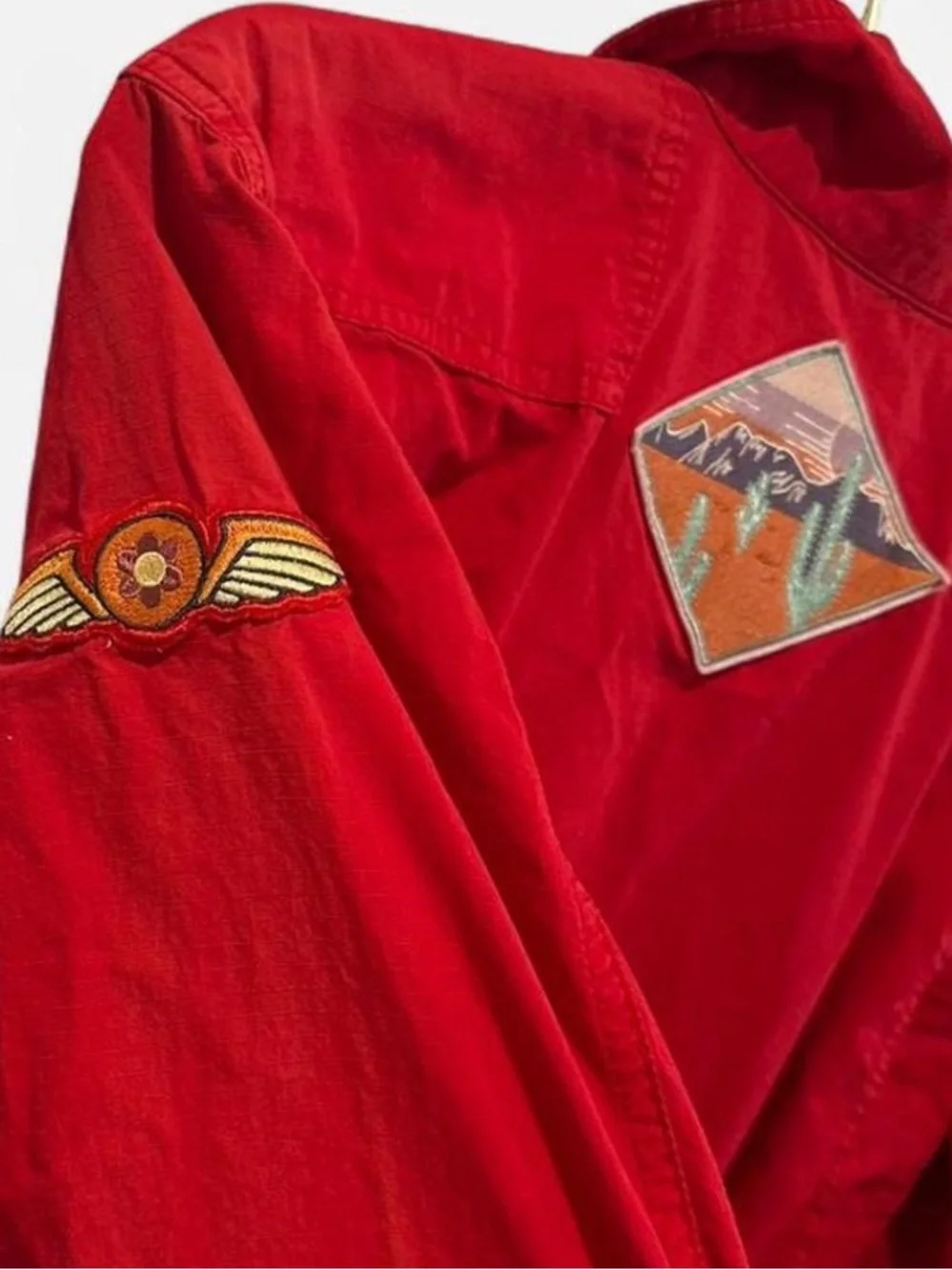 RARE Free People Lena Flight Utility Jumpsuit Red - Picture 10 of 10